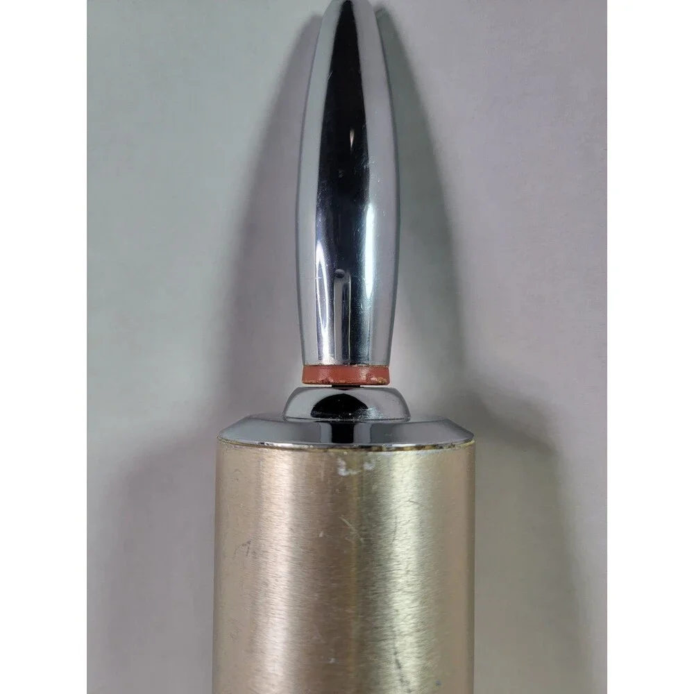 Vintage MCM Gold Anodized Aluminum Rolling Pin Chrome Handles 1950s 1960s